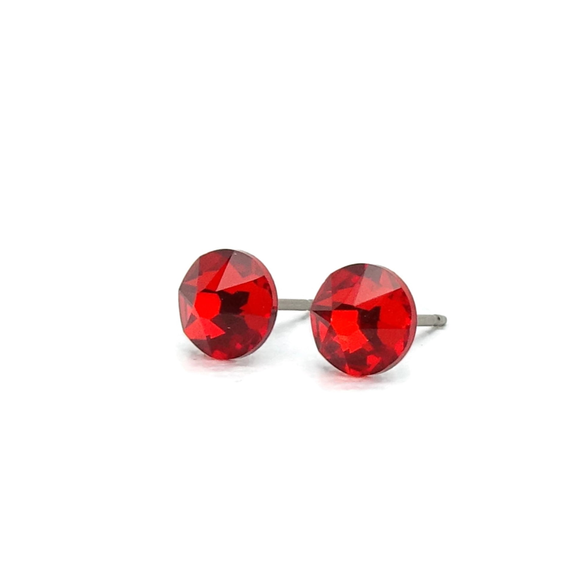 Red Titanium Post Earrings