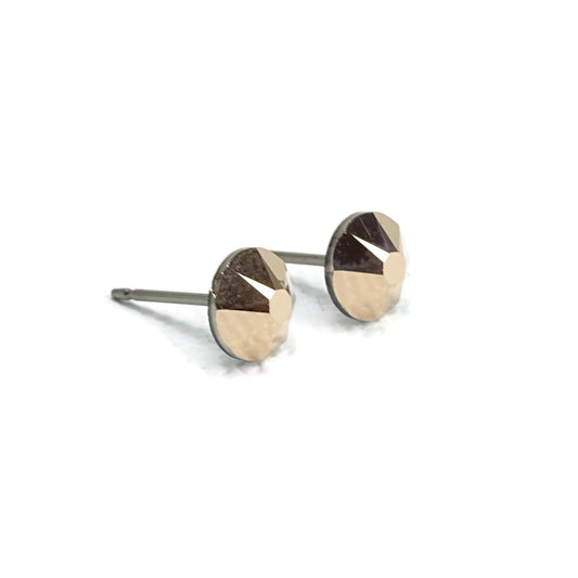 Rose Gold Titanium Stud Earrings