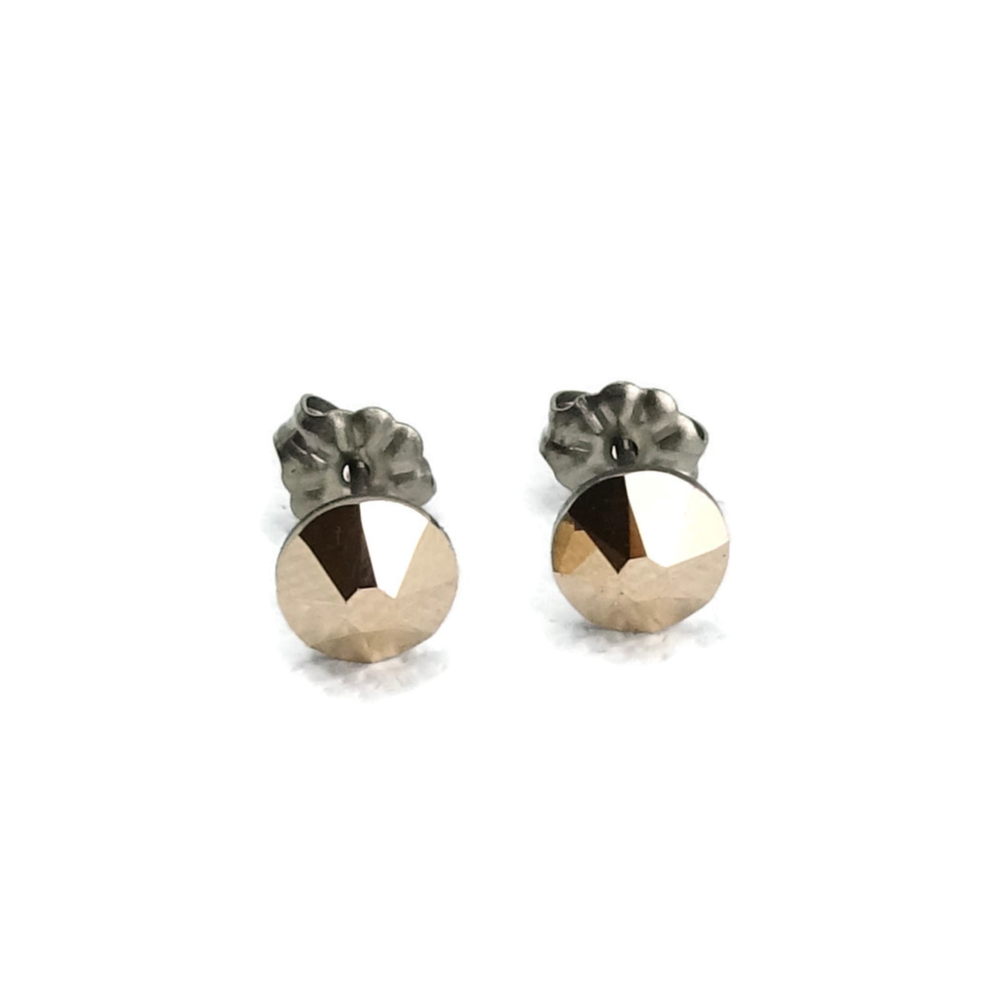 Rose Gold Titanium Stud Earrings for Sensitive Ears