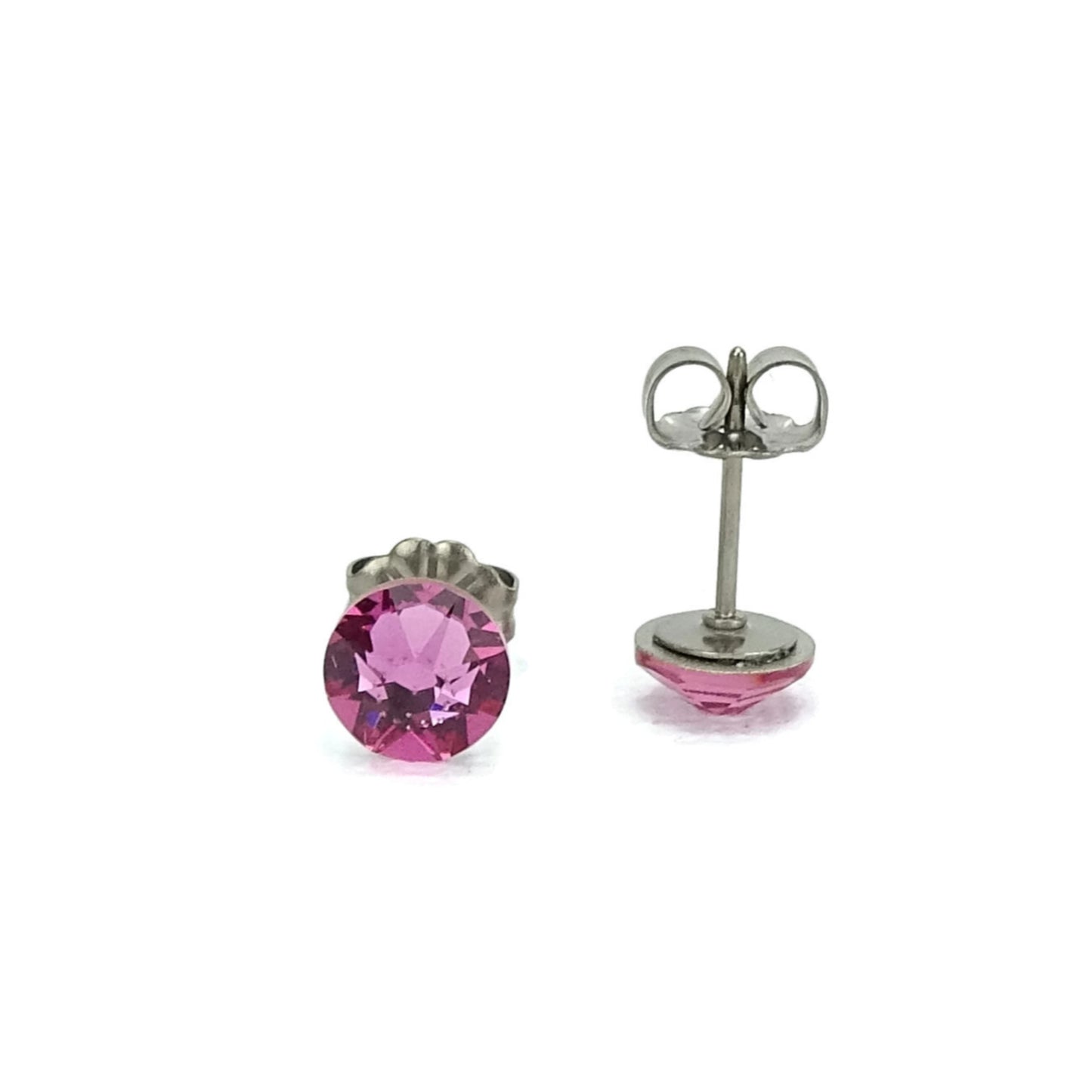 Rose Pink Titanium Studs