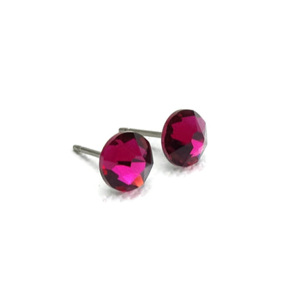 Ruby Titanium Stud Earrings