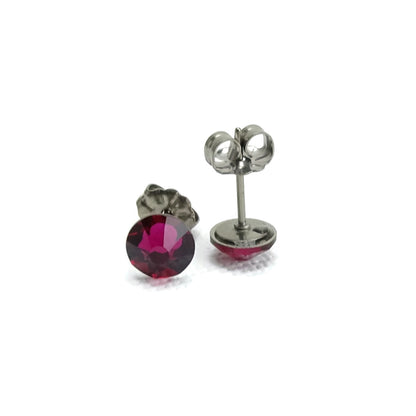 Ruby Titanium Studs