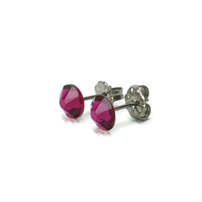 Ruby Nickel Free Stud Earrings