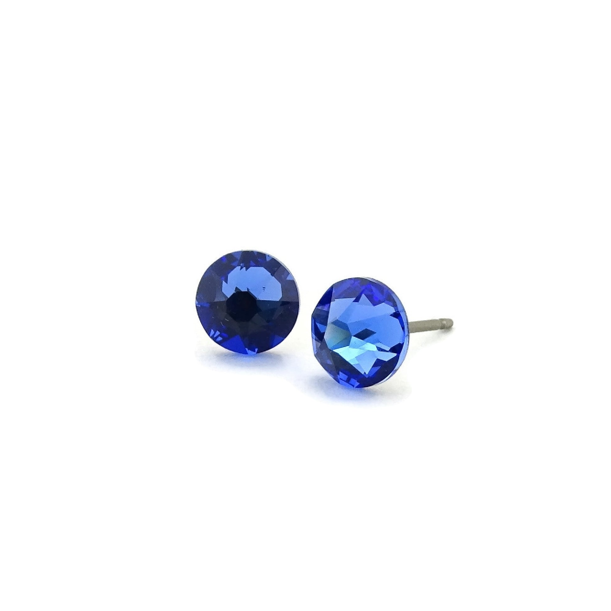 Sapphire Titanium Post Earrings