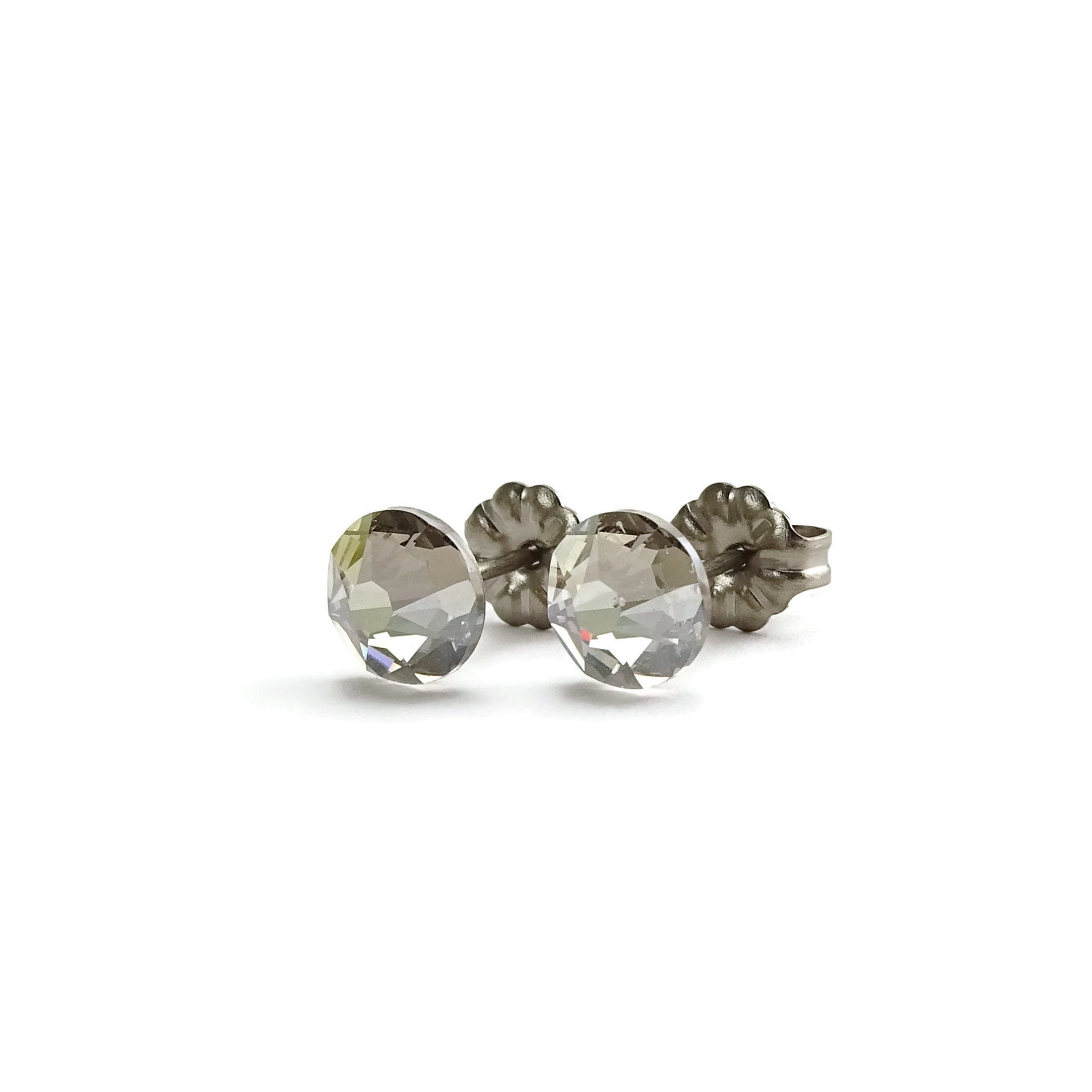 Silver Shade Titanium Stud Earrings for Sensitive Ears