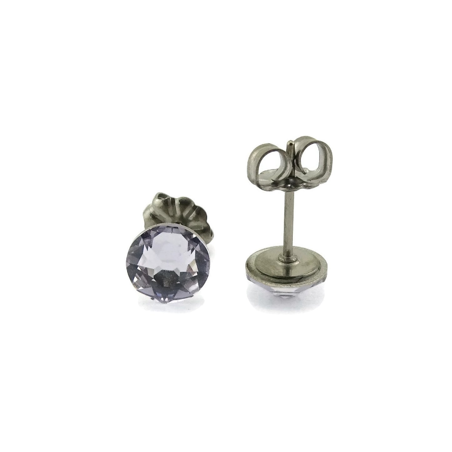 Smoky Mauve Titanium Stud Earrings