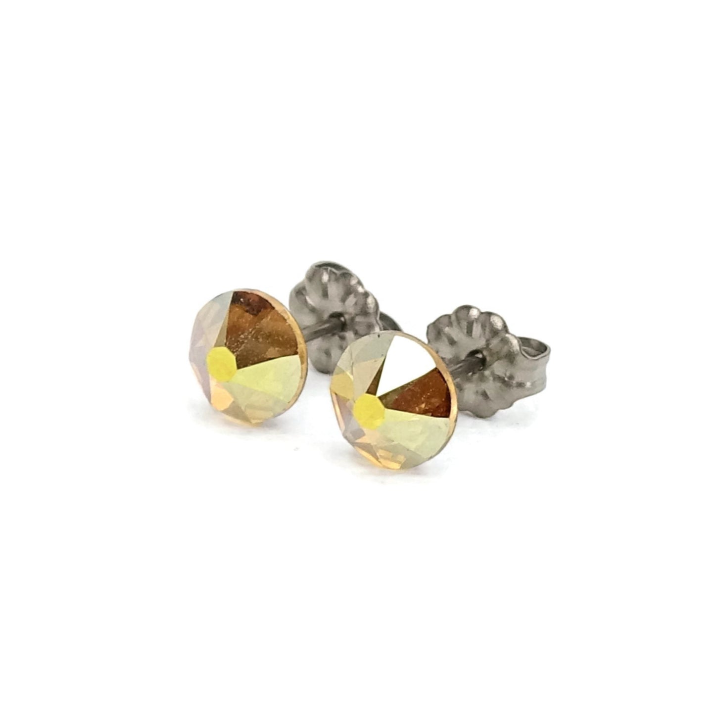 Sun Yellow Titanium Post Earrings