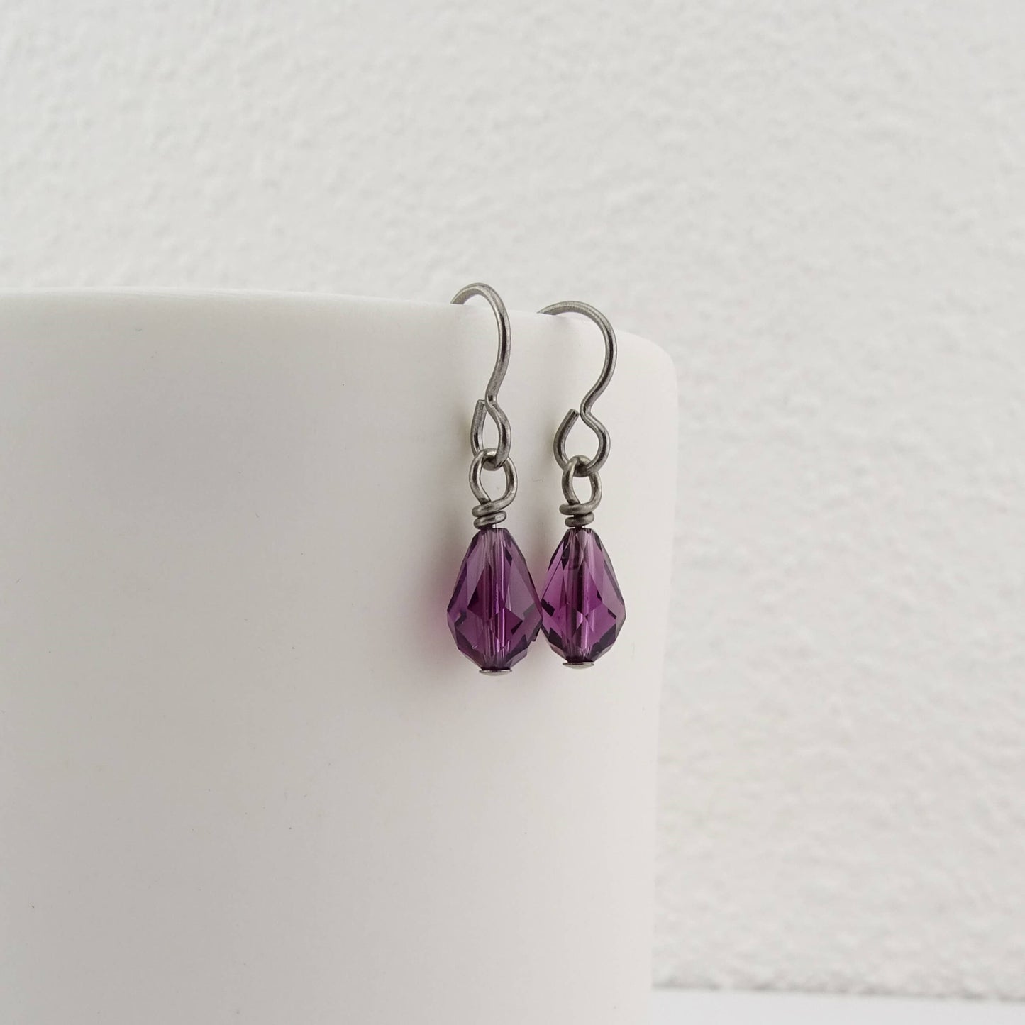 Hypoallergenic Earrings Amethyst Dangle Earrings