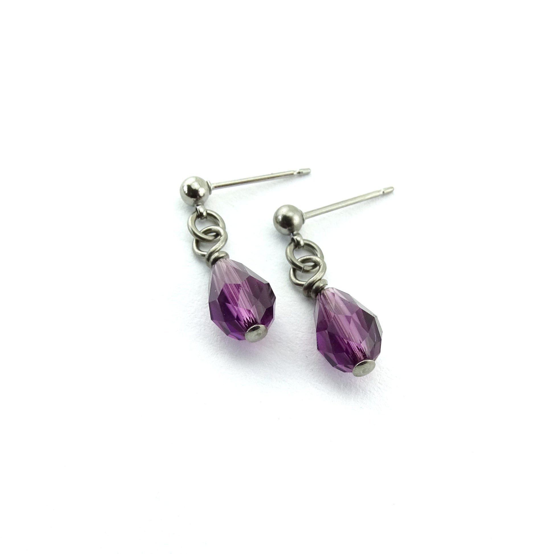 Amethyst Studs Nickel Free Stud Earrings