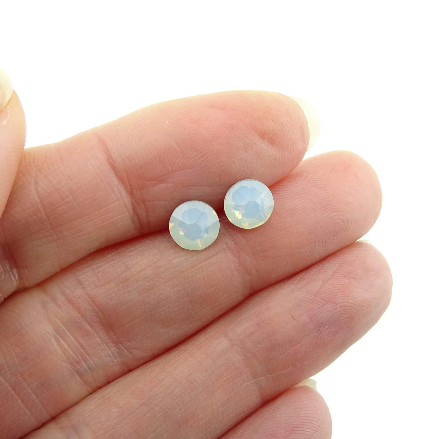 White Opal Titanium Studs